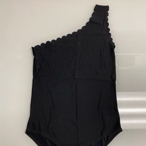 One Shoulder Scalloped Bodysuit